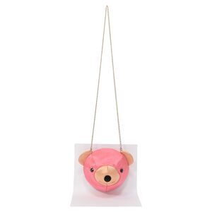 Charlotte Olympia Teddy Bear Crossbody Bag in Pink Satin